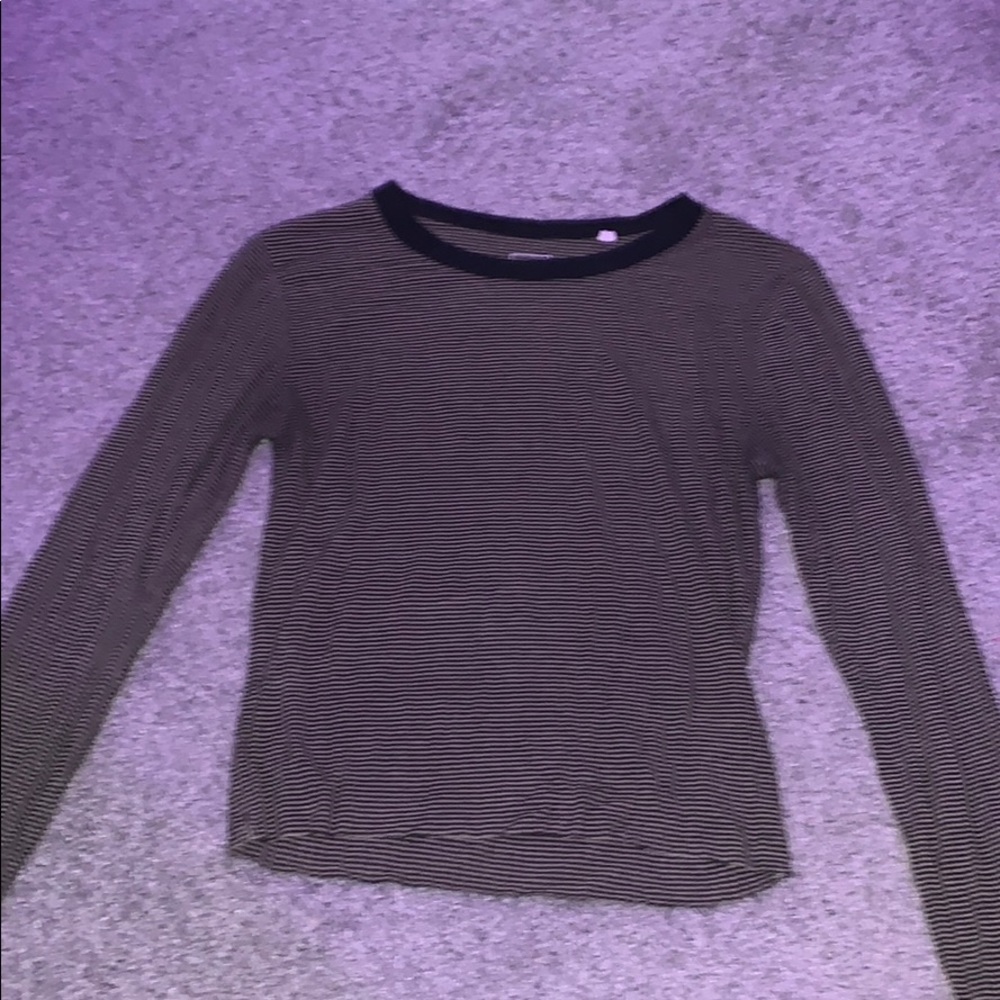 Green and black ribbed long sleeve